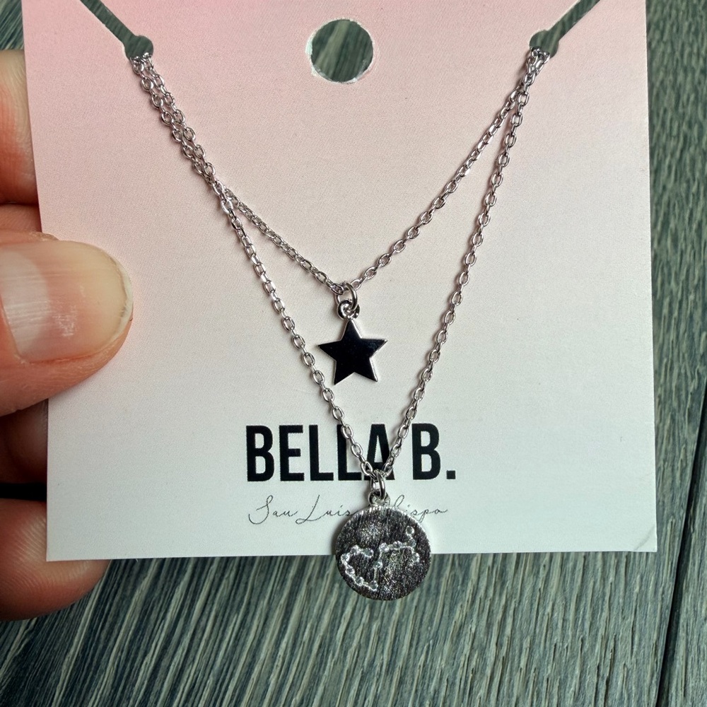 Scorpio Double Layer Zodiac Constellation Necklace In Silver